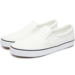 yageyan Mens Slip on Sneakers Loafers Shoes Black Shoes White Casual Fashion Shoes, White, 8.5