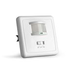 SEBSON PIR Sensor Light Switch Indoor - Motion Sensor for LED Lights, Flush Wall Mounting, Programmable, Range 9m/160° - Suitable for Round 68mm Back Box
