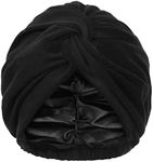 YANIBEST Silk Bonnet Satin Bonnet Hair Bonnet for Sleeping Silk Hair Wrap for Sleeping Bonnets for Women Curly Hair Black