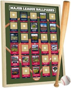 Framed Pro Baseball Stadiums Scratch Off Poster - Track Your Baseball Journey - Baseball Decor - Baseball Stadium Scratch Off Map - Baseball Poster - Baseball Wall Decor - All 30 Updated Ballparks