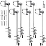 Insaga Multi-Purpose Ground Anchors Screw in, Fully Welded Shed Anchor Kit, 30'' Earth Anchor, 6Pcs Mobile Home Anchors for Trampoline, Swing Set, Carport and More