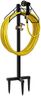 Artigarden Freestanding Outdoor Garden Hose Holder Stand with Brass Faucet, Heavy Duty Metal Water Hose Reel Storage Stake Rack for Backyard, Black (Hose not Included)