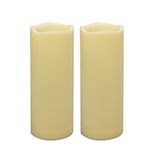 2 PCS 8" Waterproof LED Flameless Timer Candles, 1000 Hours Long Battery Life/Flickering Battery Operated Electric Outdoor LED Large Pillar Candle for Outside Lantern Festival Decor etc.