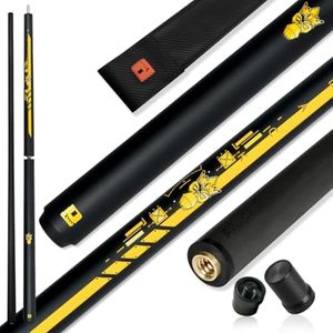 YEUEK Little Monster Carbon Fiber Break Jump Cue 3-Piece Jump Cue Break Pool Cue Stick 19.5oz 12.9mm Tip with Soft Bag