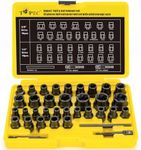 Topec Bolt Extractor Kit, 35-Piece Broken Bolt Extractor Set, Impact Bolt & Nut Remover Socket Set, Removal Tool for Removing Damaged, Frozen, Rusted, Rounded-Off Bolts, Nuts & Screws