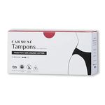 Carmesi 100% Organic Cotton Tampons - 16 Super for Heavy Flow - FDA Approved - Biodegradable - Made in Europe - Dermatologically Tested - No Chemicals - Rash-Free, White