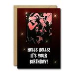 ACDC birthday card 'Hells Bells it's your birthday 7" x 5" 300gsm card, inside 'Happy Birthday!' mum dad friend