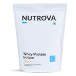 Nutrova Whey Protein Isolate Vanilla 1Kg (Pack of 1) with 24g Protein Every 30g Scoop | Easy to Digest Health Supplement for Men & Women with no Added Sugars | 5.5g BCAAs, Sweetened with Stevia.