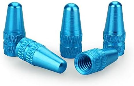 kwmobile 5x Coprivalvola bici in metallo - Tappi copri valvola cappucci protettivi per bicicletta mountain-bike bici da corsa blu chiaro
