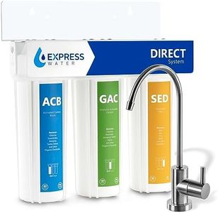 Express Water Direct Water Filtration System – 3 Stage Direct Water Filter System with Chrome Faucet – Under Sink Water Filter – Sediment, Activated Carbon Block, and Granular Activated Carbon Filters