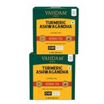 VAHDAM, Turmeric Ashwagandha Herbal Tea Bags (30 Count) Caffeine Free, Non GMO, Gluten Free | 100% Pure Herbal Blend - Sweet & Earthy | Individually Wrapped Pyramid Tea Bags | Direct from Source