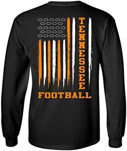 Football Team Color American Flag Long Sleeve Unisex T-Shirt, Tennessee, Large