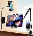 Sxuan Gooseneck Tablet Holder for Bed, Upgraded 2-in-1 Tablet Stand for Bed with 2 360° Rotating Holders, Tablet Holder Desk Mount for iPad Pro Air Mini, Samsung Tabs and All 4.7"-13" Device