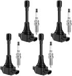 AUTOSAVER88 Ignition Coil Pack UF549 and Iridium Spark Plugs 9029 Set of 4 Compatible with Altima Cube NV200 Rogue Select Sentra Versa 1.6L 1.8L 2.0L 2.5L L4