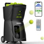 Tennis Ball Machine, PUSUN PT-Smart Tennis Ball Launcher Equipment with Triple Control Methods,100+Ball Capacity, Multiple Training Modes Programming Drills/AI Drills/Random Shot, 4-6Hour Battery Life