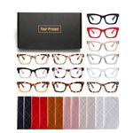 FSRTEP Oprah Style Readers for Women - 12 Pack Stylis Style Reading Glasses with Blue Light Blocking and Spring Hinge 12 MIX +1.25