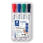 STAEDTLER 351 WP4 Lumocolor Whiteboard Marker Bullet Tip - Assorted Colours (Pack of 4)