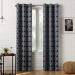 Sun Zero Barnett Trellis Blackout Grommet Curtain Panel, 40" X 63", Navy