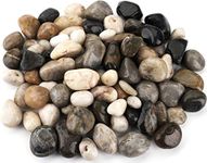 Nicunom 6 Lbs Mixed Color Polished Pebbles, Natural Polished Decorative Stones Gravel River Rocks for Aquariums, Landscaping, Vase Fillers, Succulent, 96-Oz