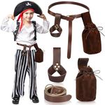 Sanwuta 3 Pcs Kids Viking Costume O Ring Medieval Viking Belt Renaissance Waist Bag Medieval Sword Holder for Halloween