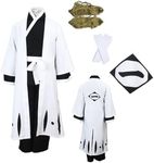 ZNZXYCOS Anime Cosplay White Captain Robe Men's Black Kimono Halloween Costumes (XX-Large)
