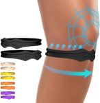 Fitgeno Knee Strap Patella Support: Knee Band for Patellar Tendon Pain Relief - Knee Brace for Tendonitis Jumpers Running Sports Basketball Men Women 2 Packs (Black)