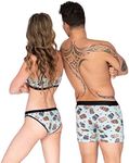 Warriors & Scholars W&S Matching Underwear for Couples - Couples Matching Undies, Coffee (Bralette, XX-Large, Coffee)