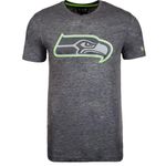 New Era Seattle Seahawks T Shirt Two Tone Pop Tee Heather Charcoal - L