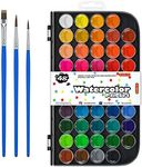 Shuttle Art 48 Colours Watercolour Paints, Watercolour Paint Set with 3 Paint Brushes Easy to Blend Colors, Non-Toxic Perfect for Kids Adults Beginners Artist Watercolour Painting