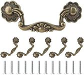 Uenhoy 6 Pcs 3 Inch Bail Handle Drop Pulls Vintage Drop Bail Drawer Pulls Antique Bronze Cabinet Pull Handles (3" Hole Spacing, 4" Total Length)