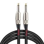 EKAAZ Professional Guitar Cable, Guitar Cord 6.35mm 1/4" Mono Jack Instrument Cable Bass AMP Cord for Electric Guitar, Bass Guitar, Electric Mandolin -Black