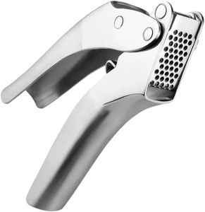 GlobalMart 304 Stainless Steel Garlic Press, Crusher & Mincer + Brush