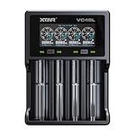 XTAR VC4SL VC4S Type C 4 Bay Fast Rechargeable Battery Charger with LCD for 3.7V 3.6V Li-ion Battery and Ni-MH Ni-CD AA AAA