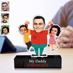 ZOCI VOCI Father's Day Gift for Dad - Caricature Personalized Gifts for Papa | Cool Customized Fathers Day Gift for Dad | Funny Birthday Gifts for Men from Wife, Gifts for Grandpa (Strongest Daddy)