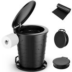 WADEO Camping Toilet, Retractable Portable Toilet for Adults & Kids, with Sturdy Support & Non-slip Base, Travel Toilet with Upgraded Toilet Roll Holder, Perfect for Camping, Trip, Car