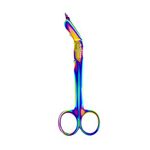 Artzone Lister Bandage Scissors - 7.25-Inch Cynamed Medical-Grade Stainless Steel Shears - Multi-Colored Rainbow Titanium Finish - Sharp Blades Cut Through Bandages, Dressing, Tape, Gauze, Clothing