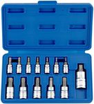 NEIKO 10071A 13-Piece Torx Bit Socket Set, S2 and Cr-V Steel, 1/4-Inch, 3/8-Inch and 1/2-Inch Drive, 2mm to 14mm, Torx Bit Set, Torque Bit Set, Torx Socket Set