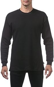 Pro Club Men's Heavyweight Cotton Long Sleeve Thermal Top, X-Large, Black