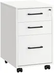 SONGMICS File Cabinet, Office Filing Cabinet with Lock, Pre-Assembled Except Wheels and Handles, for A4, Legal, Letter Sized Documents, Matte White UOFC110W01