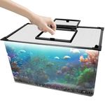 Magnetic Fish Tank Lid with Feeding Window, SEILETOO High Transparency Fish Tank Cover, Aquarium Lid Can be Cut to Any Size, Fish Anti Jumping Net