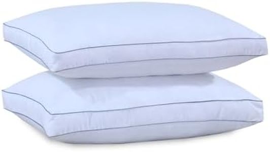 Premium Egyptian Cotton Box Pillows Hotel Quality Pillows for Back Stomach and Side Sleepers Down Alternative Filling Bed Pillow Hypoallergenic Breathable Washable Cover (Pack of 2) (White)