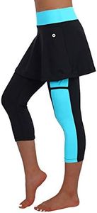 ANIVIVO Skirted Legging for Women, Women Skirted Capri Leggings Tennis Pants with Phone and Ball Pockets& Swimming Capri Skirted Leggings(SkyBlue,S-Pockets)