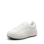 DREAM PAIRS Women Platform Chunky Sneakers Dee Comfortable Casual Fashion Sneaker,Size 9,All White-PU,SDFN2413W