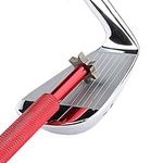 Golfoy Basics Groove Sharpener Tool with 6 Cutter Faces, Improved Backspin and Ball Control, Groove Sharpener Tool Cleaner for All Irons and Wedges, Re-Grooving Cleaning Tool Golf Accessories (Red)