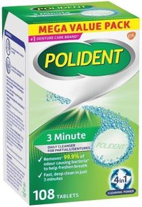 Polident Daily Cleanser for Dentures Mega Value Pack 108 Tablets