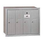 Salsbury Industries 3504ARU Vertical Mailbox - 4 Doors - Aluminum - Recessed Mounted - USPS Access