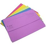 10 x Colour Foolscap Document Wallets 300gsm Thick Card Files A4 Paper Folders (Assorted (5 Colours))