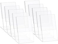 HESIN 10 Pack Acrylic Sign Holder 3.5x 5 Acrylic Store Price Tag L shape Portrait Version Rack with Slant Back for Notice, Info, Menu, Price Sheet, Photo, or Any Literature (10 Pack)