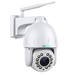 SV3C PTZ WiFi Security Camera Outdoor Wireless 15X Optical Zoom Auto Tracking 5MP Floodlight Color Night Vision IP Cam, 2-Way Audio, Metal Shell, SD Card Record, RTSP, FTP, Onvif Conformant, APP, PC