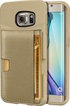 Silk Galaxy S6 edge Wallet Case - Q Card Case for Samsung Galaxy S6 edge - Ultra Slim CM4 ProtectiveKickstand Credit Card Carrying Case (Platinum Gold)